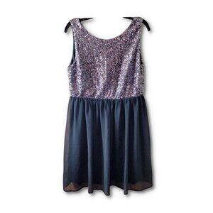 💎190 Pinky Black And Silver Sequins Sleeveless Y2K Mini Dress